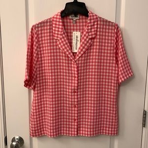 Pink Plaid Button Down Shirt